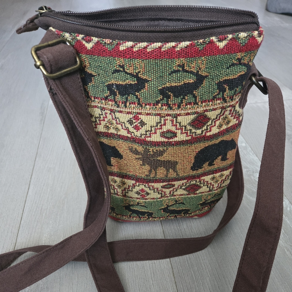 Earthy Boho Crossbody Bag with Adjustable Strap